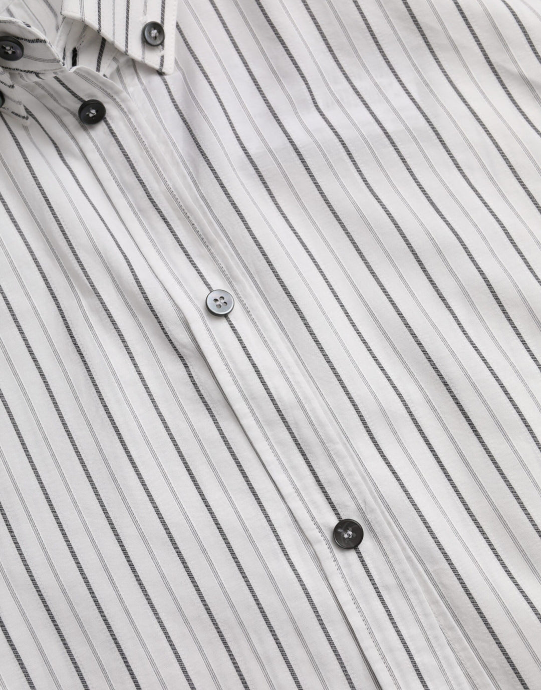 Dolce &amp; Gabbana Black White Striped Formal Dress GOLD Shirt
