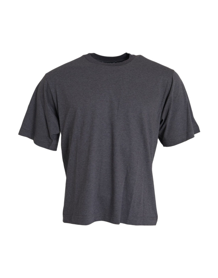 Dolce &amp; Gabbana Gray Cotton Round Neck Short Sleeve T-shirt