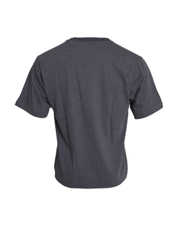 Dolce &amp; Gabbana Gray Cotton Round Neck Short Sleeve T-shirt