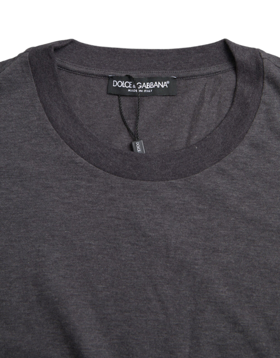 Dolce &amp; Gabbana Gray Cotton Round Neck Short Sleeve T-shirt