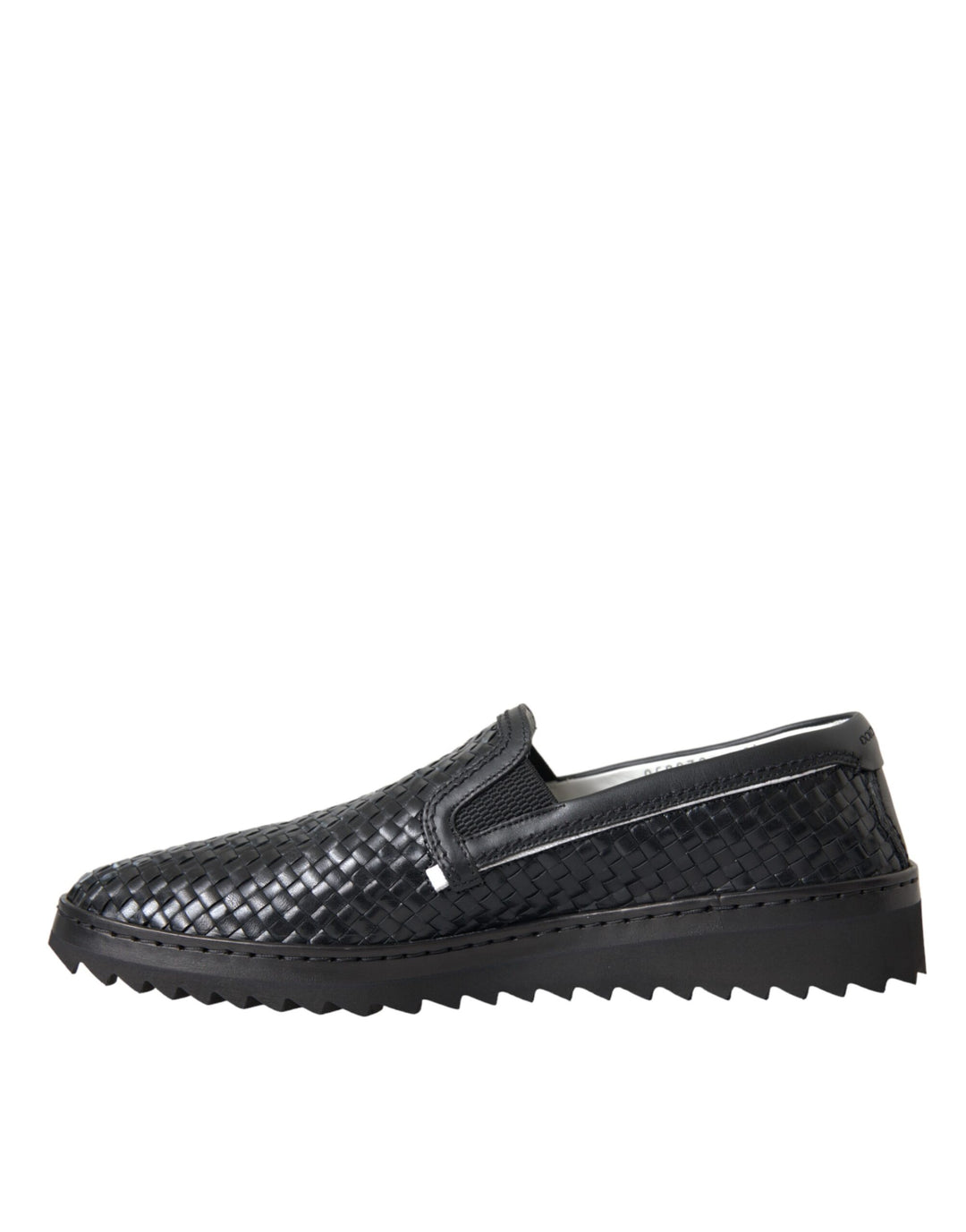 Mocasines Dolce &amp; Gabbana de piel de búfalo tejida negra para hombre