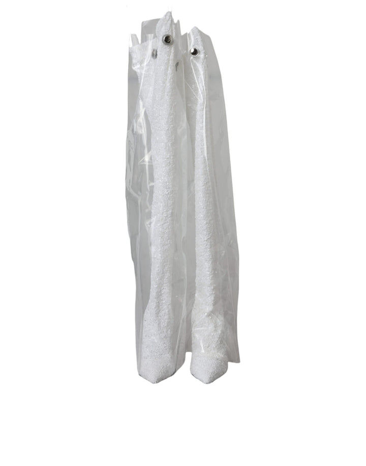 Botas altas hasta la rodilla con tacón de aguja blanco de Dolce &amp; Gabbana