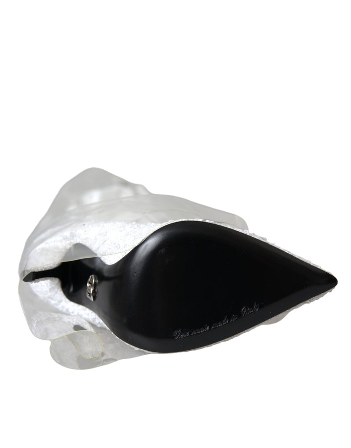 Botas altas hasta la rodilla con tacón de aguja blanco de Dolce &amp; Gabbana