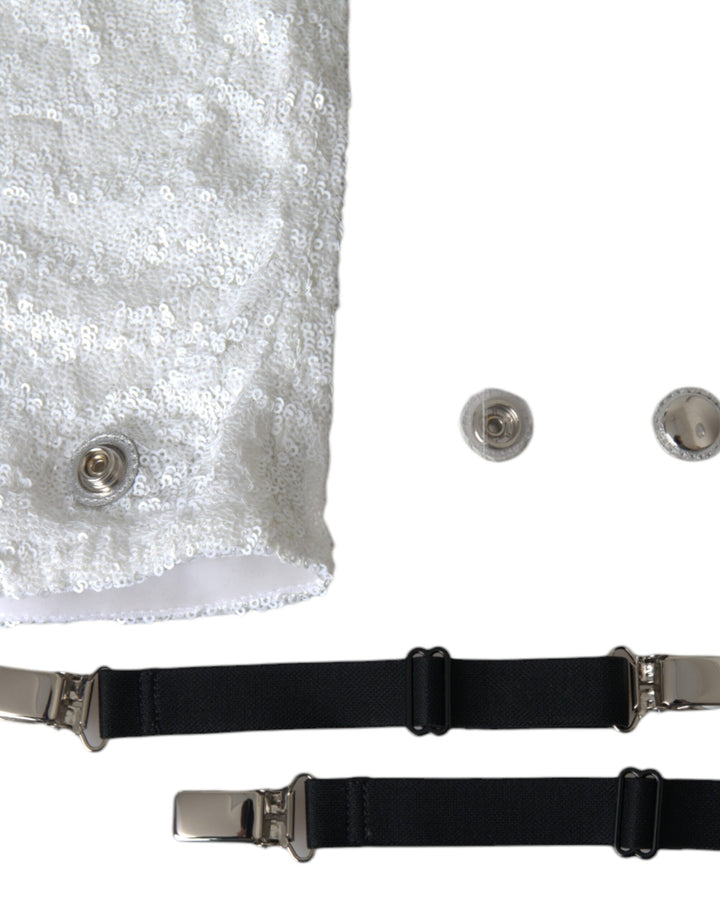 Botas altas hasta la rodilla con tacón de aguja blanco de Dolce &amp; Gabbana