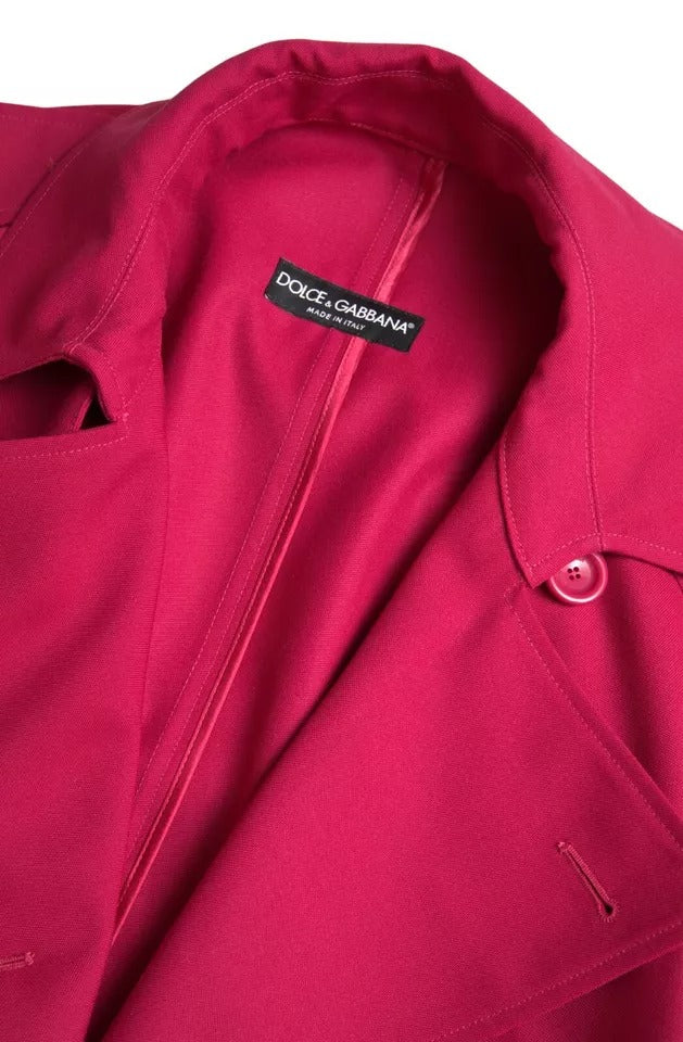 Chaqueta gabardina cruzada rosa oscuro de Dolce &amp;amp; Gabbana