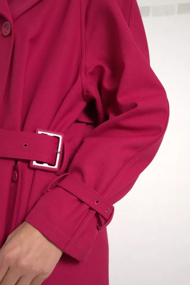Chaqueta gabardina cruzada rosa oscuro de Dolce &amp;amp; Gabbana