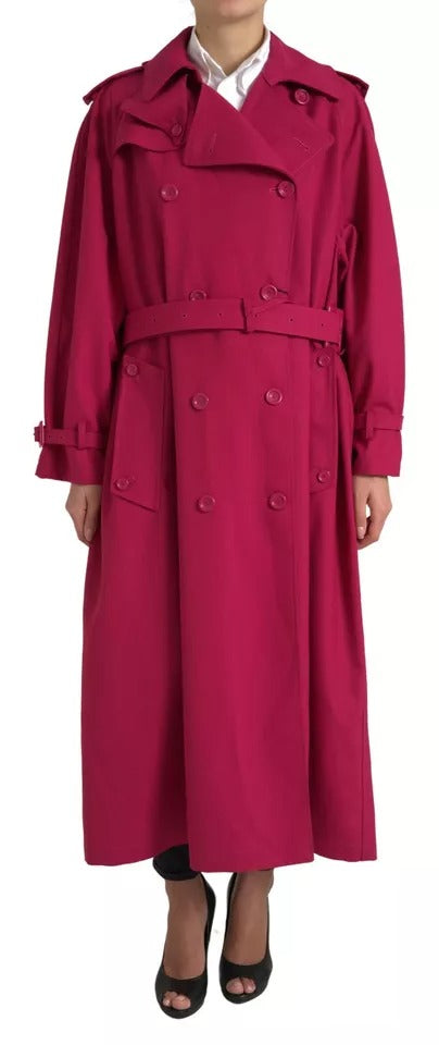 Chaqueta gabardina cruzada rosa oscuro de Dolce &amp;amp; Gabbana