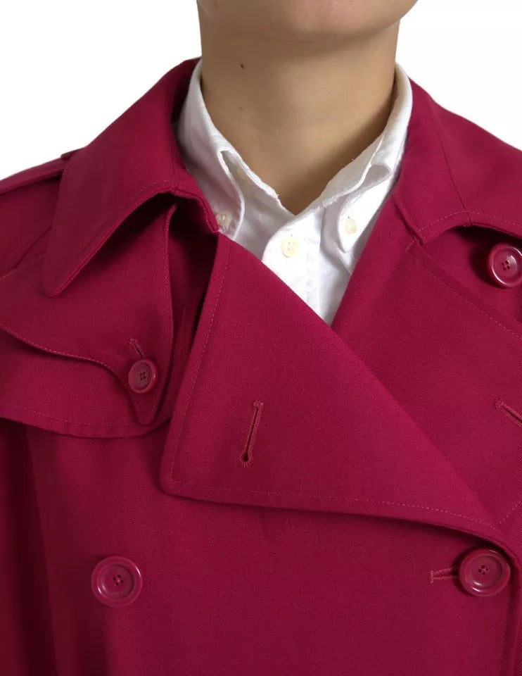 Chaqueta gabardina cruzada rosa oscuro de Dolce &amp;amp; Gabbana