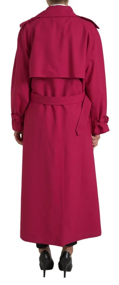 Chaqueta gabardina cruzada rosa oscuro de Dolce &amp;amp; Gabbana