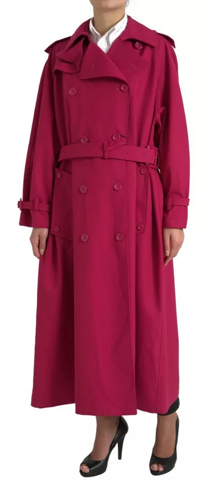 Chaqueta gabardina cruzada rosa oscuro de Dolce &amp;amp; Gabbana