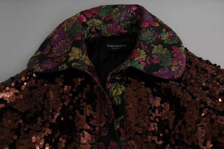 Abrigo largo con lentejuelas multicolor de Dolce &amp;amp; Gabbana y chaqueta de jacquard