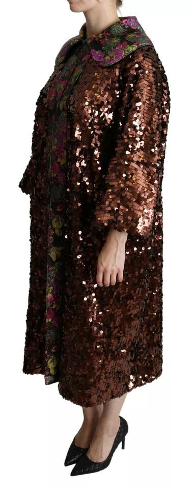 Abrigo largo con lentejuelas multicolor de Dolce &amp;amp; Gabbana y chaqueta de jacquard