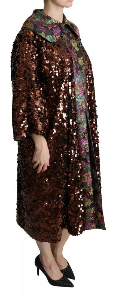 Abrigo largo con lentejuelas multicolor de Dolce &amp;amp; Gabbana y chaqueta de jacquard