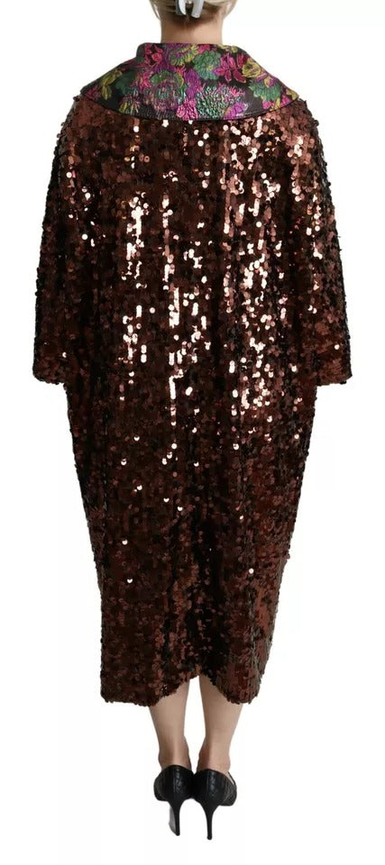 Abrigo largo con lentejuelas multicolor de Dolce &amp;amp; Gabbana y chaqueta de jacquard