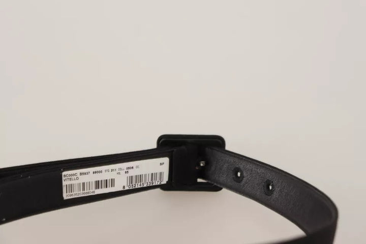 Ceinture à boucle en cuir velours noir avec logo Dolce &amp;amp; Gabbana