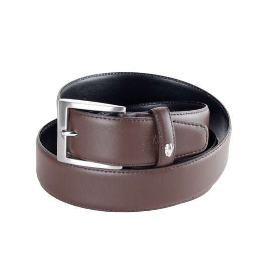 Cavalli Class Brown Leather Calfskin Belt