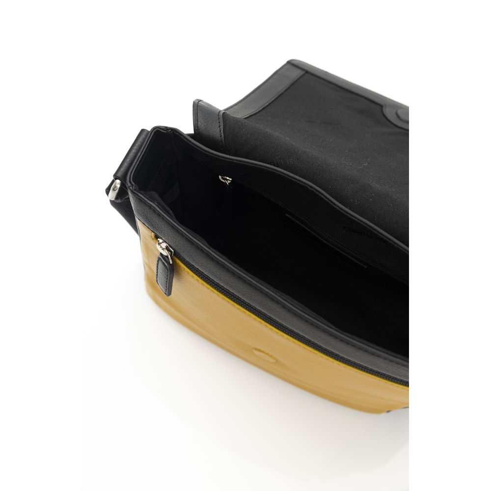 Bolso de vestir Cerruti 1881 de lujo en piel amarilla Unleash