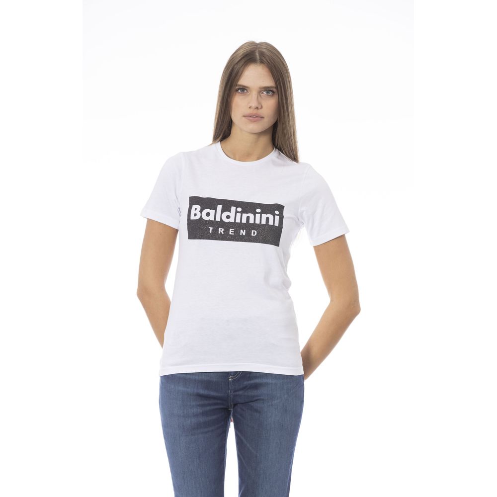 T-shirt femme en coton blanc tendance Baldinini