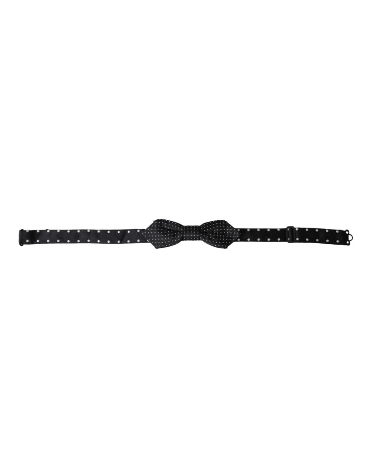 Pajarita Papillon de seda negra con lunares y cuello ajustable para hombre de Dolce &amp;amp; Gabbana