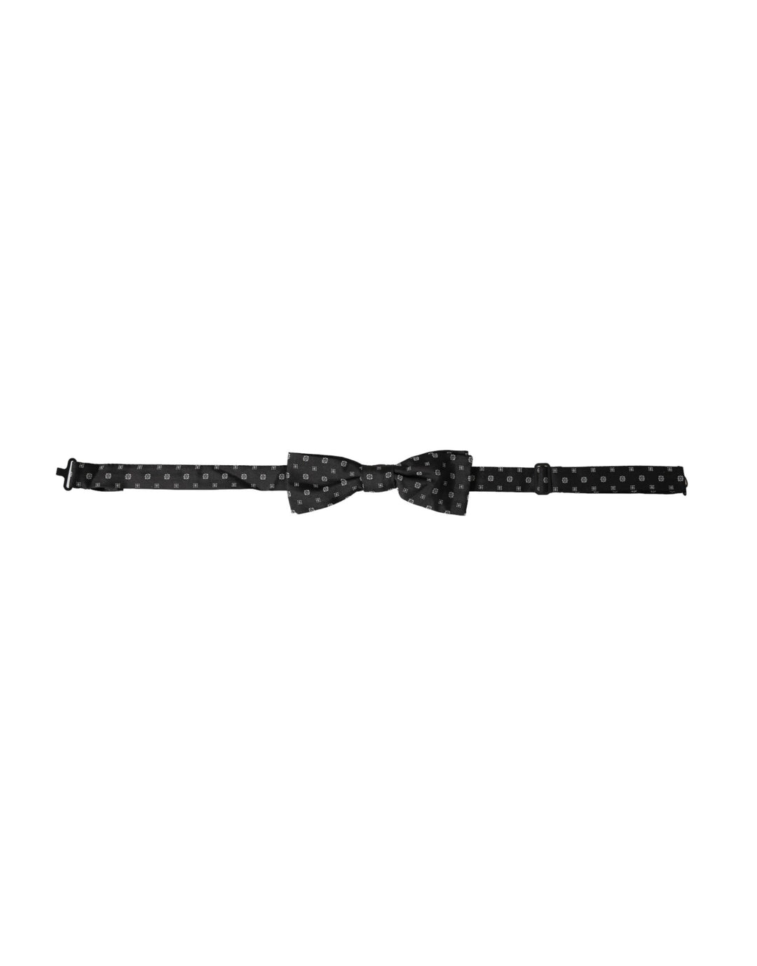 Dolce &amp; Gabbana Dark Gray Silk Fantasy Adjustable Neck Men Papillon Bow Tie