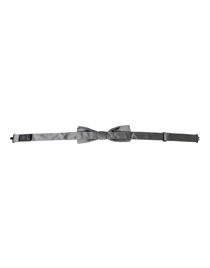 Pajarita Papillon de seda satinada gris con cuello ajustable para hombre de Dolce &amp;amp; Gabbana