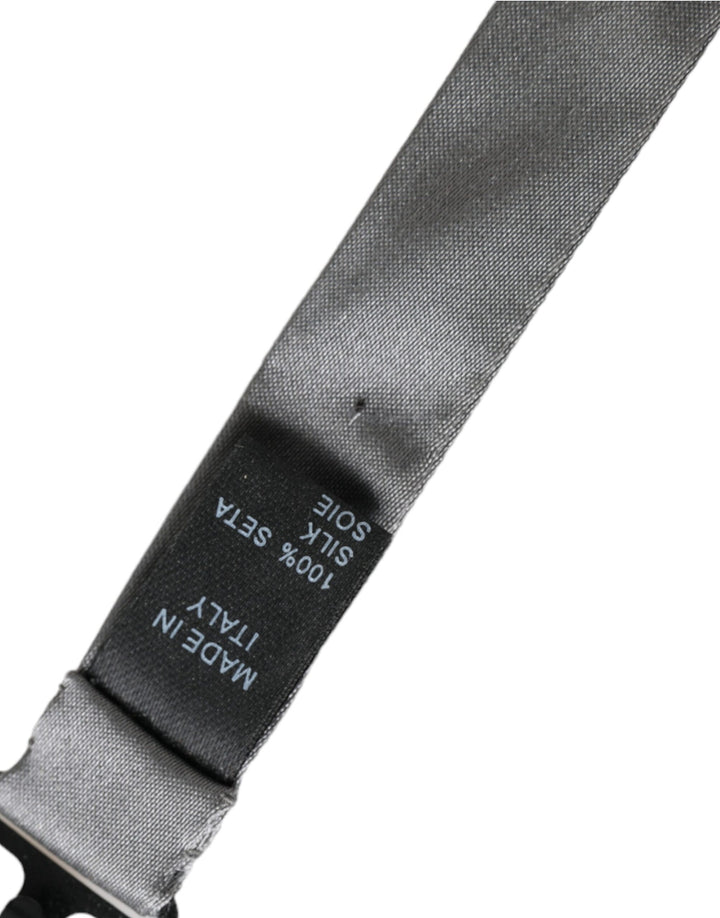 Pajarita Papillon de seda satinada gris con cuello ajustable para hombre de Dolce &amp;amp; Gabbana