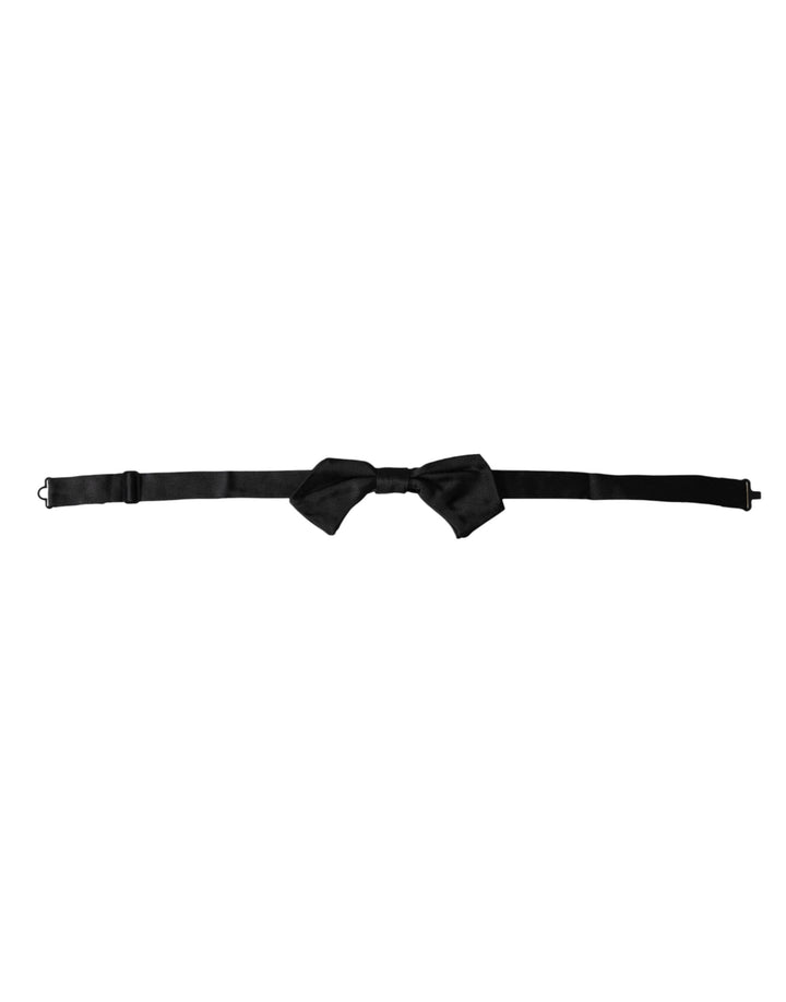 Pajarita ajustable para hombre de seda satinada negra Dolce &amp;amp; Gabbana