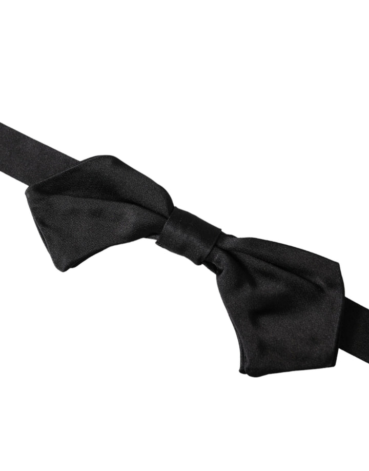 Pajarita ajustable para hombre de seda satinada negra Dolce &amp;amp; Gabbana