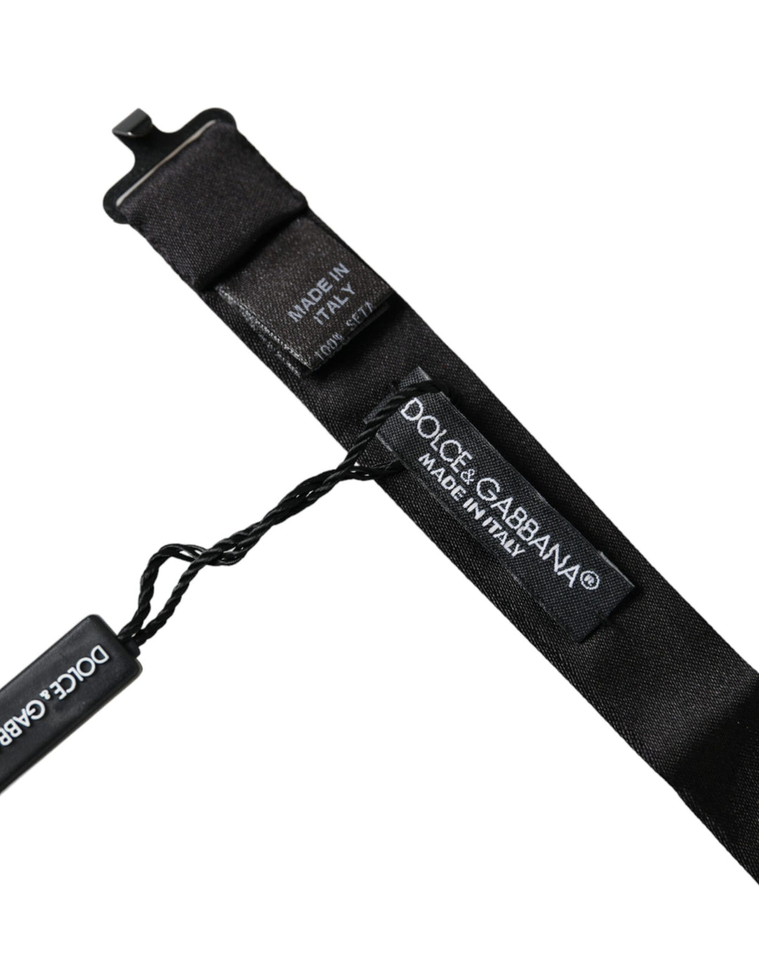 Pajarita ajustable para hombre de seda satinada negra Dolce &amp;amp; Gabbana
