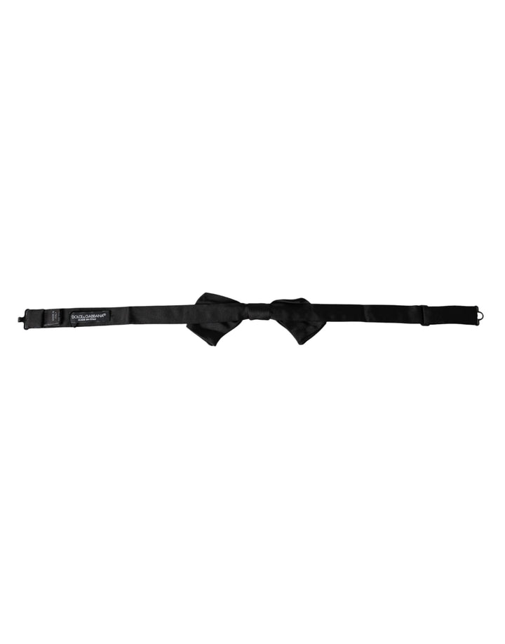Pajarita ajustable para hombre de seda satinada negra Dolce &amp;amp; Gabbana
