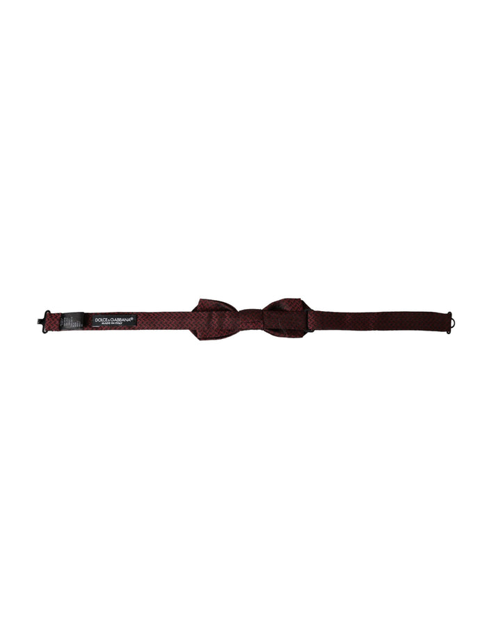 Dolce &amp; Gabbana Red Silk Fantasy Adjustable Neck Men Bow Tie