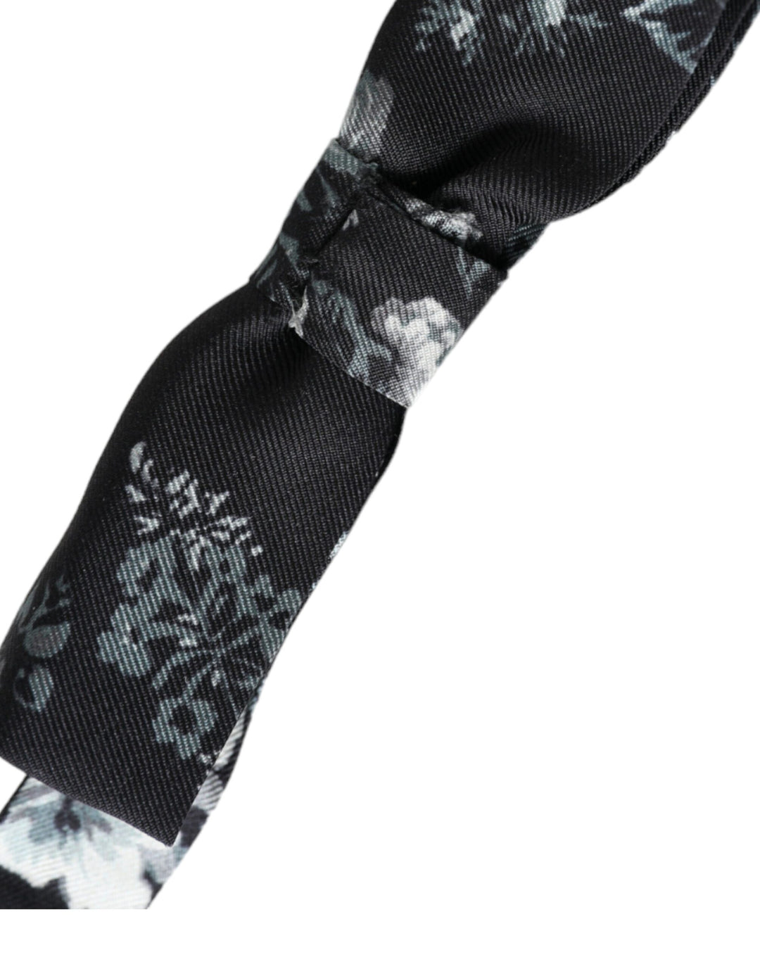 Nœud papillon ajustable en soie noire à fleurs Dolce &amp;amp; Gabbana pour homme
