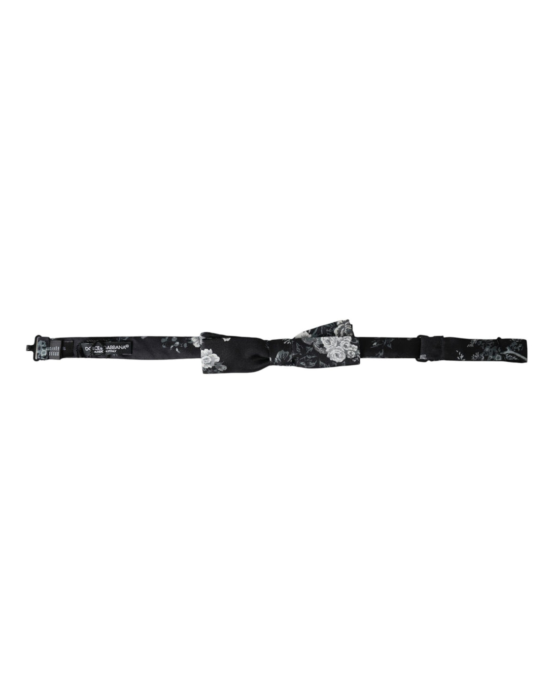 Nœud papillon ajustable en soie noire à fleurs Dolce &amp;amp; Gabbana pour homme