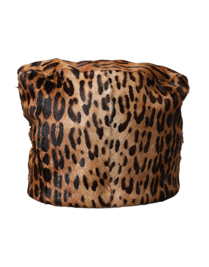 Sombrero de pescador de piel de leopardo marrón para mujer de Dolce &amp; Gabbana