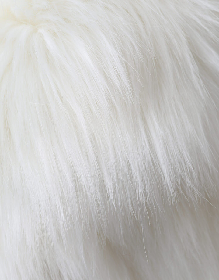 Dolce &amp; Gabbana White Acrylic Fur Womens Bucket Hat