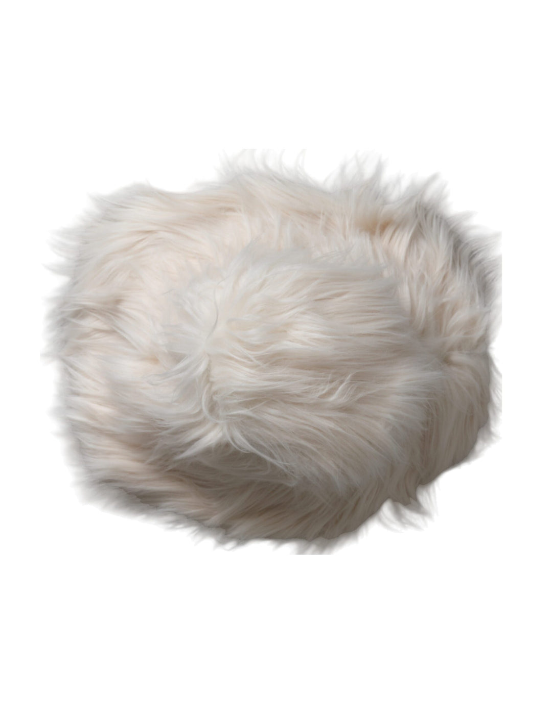 Dolce &amp; Gabbana Off White Acrylic Fur Womens Bucket Hat