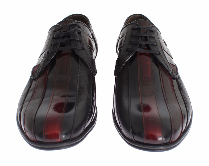 Dolce &amp; Gabbana Black Bordeaux Leather Dress Formal Shoes