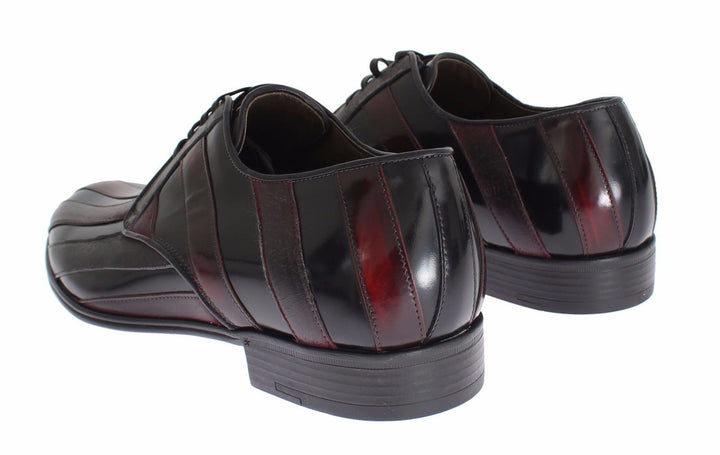 Dolce &amp; Gabbana Black Bordeaux Leather Dress Formal Shoes