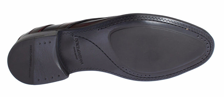 Dolce &amp; Gabbana Black Bordeaux Leather Dress Formal Shoes