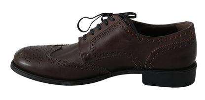 Dolce &amp; Gabbana Élégantes Derby Brogues en Cuir Marron
