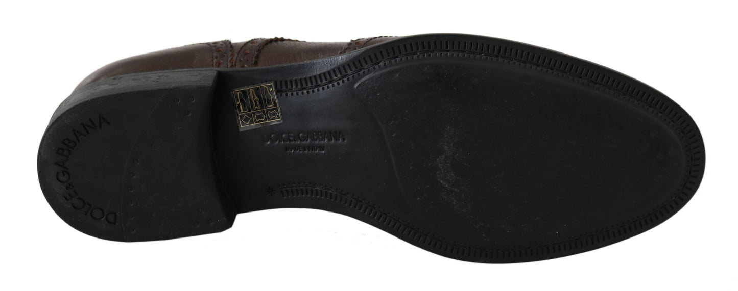 Dolce &amp; Gabbana Élégantes Derby Brogues en Cuir Marron