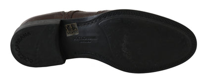 Dolce &amp; Gabbana Élégantes Derby Brogues en Cuir Marron
