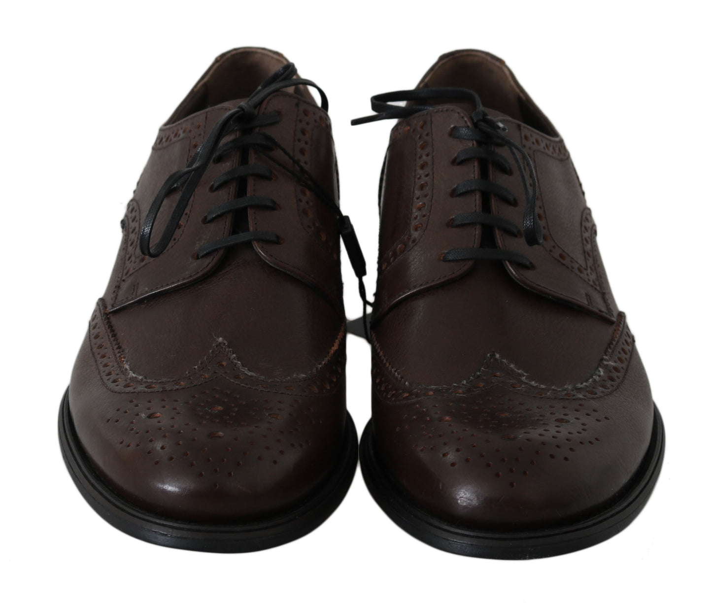 Dolce &amp; Gabbana Élégantes Derby Brogues en Cuir Marron