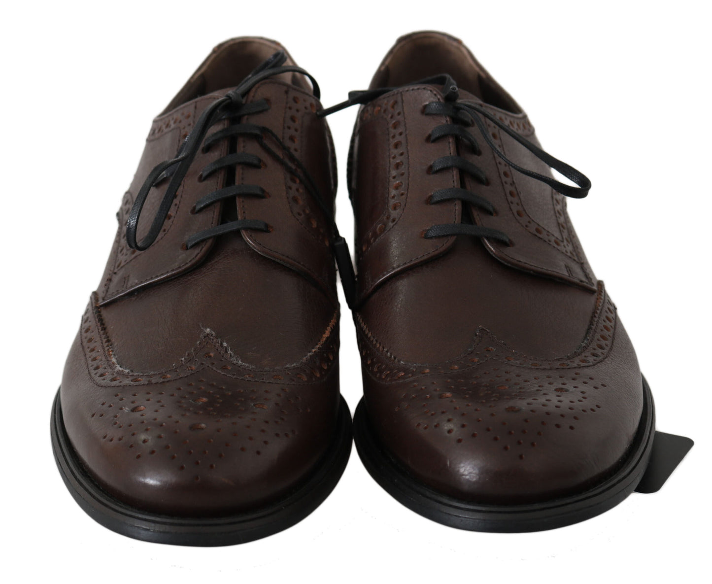 Dolce &amp; Gabbana Élégantes Derby Brogues en Cuir Marron