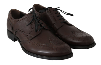 Dolce &amp; Gabbana Élégantes Derby Brogues en Cuir Marron