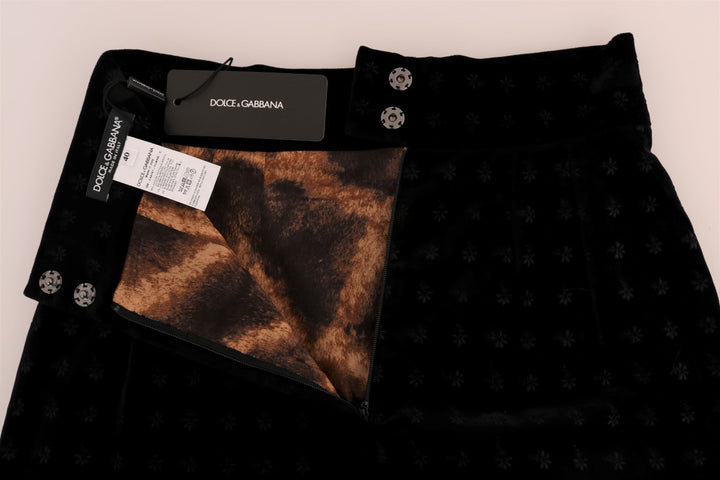 Jupe crayon en velours brodé baroque Dolce &amp;amp; Gabbana