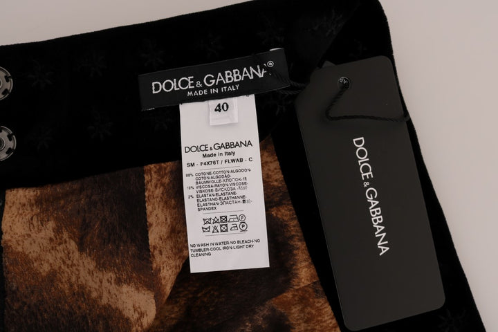 Jupe crayon en velours brodé baroque Dolce &amp;amp; Gabbana