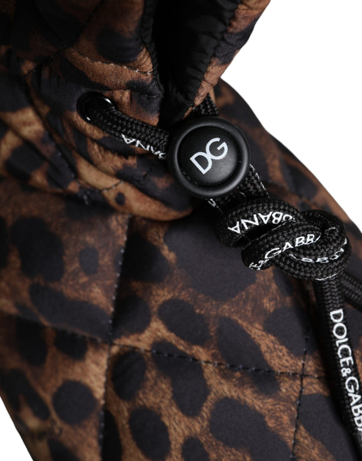 Dolce &amp; Gabbana Brown Leopard Ankle Boots Padded Shoes