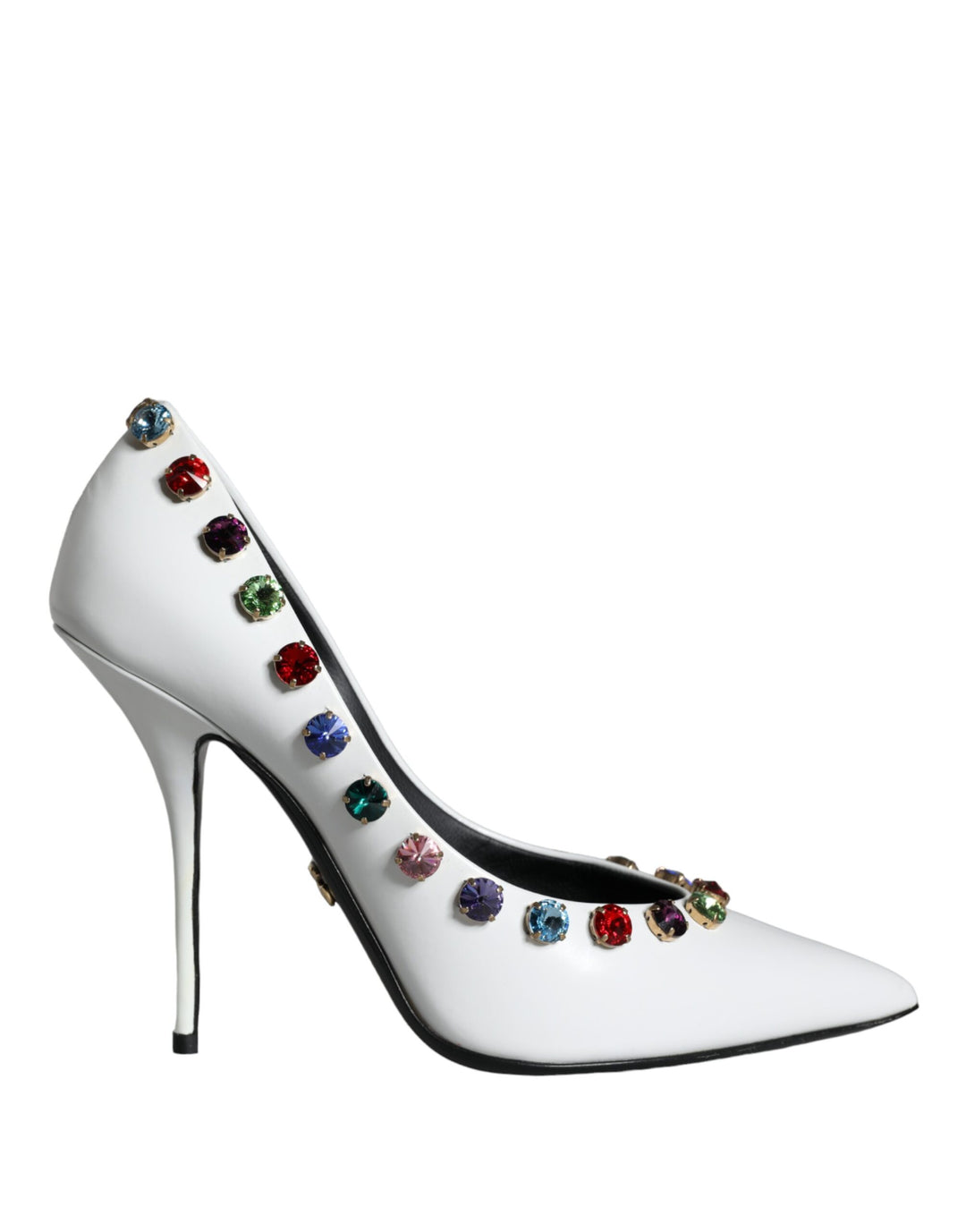 Escarpins à talons hauts Dolce &amp;amp; Gabbana en cuir blanc avec cristaux