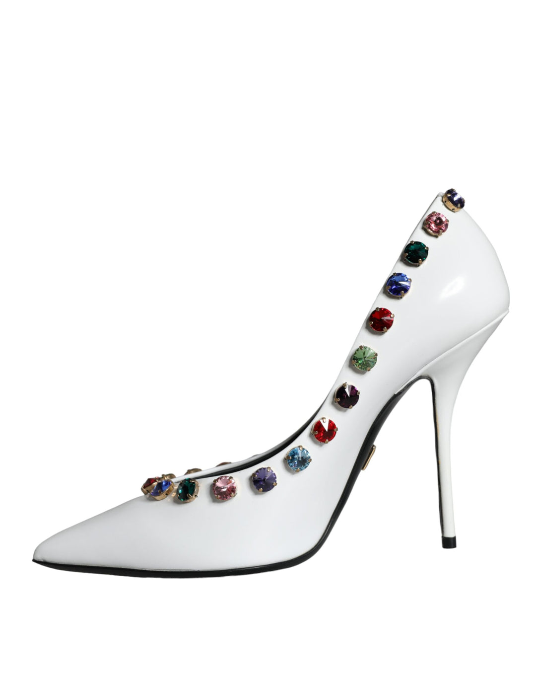 Escarpins à talons hauts Dolce &amp;amp; Gabbana en cuir blanc avec cristaux